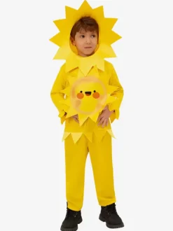 Déguisement de fête tournesol pour enfants combinaison jaune avec chapeau