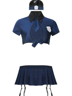 Déguisement Sexy Policère Costumes Sexy Déguisement Sexy Femme avec Chapeau Marine