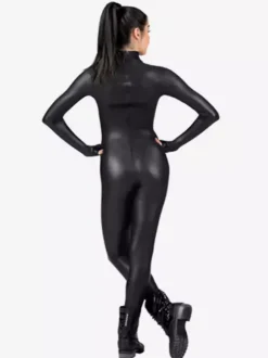 Déguisements Halloween Noir Catsuit métallique brillant 2026 Combinaison pour femmes