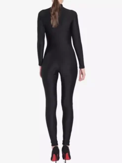 Déguisements Halloween Zentai Combinaison Noir Femmes Sexy Lycra Spandex Catsuit Sans Capuche