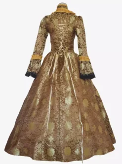 Déguisement Vintage Robe Noire Gothique Rétro Soirée costumes Marie-Antoinette Imprimé