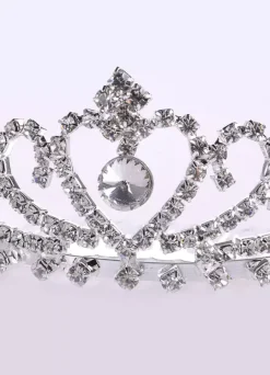 Diadème de fille de fleur strass argentés casque de reconstitution historique pour tout-petits