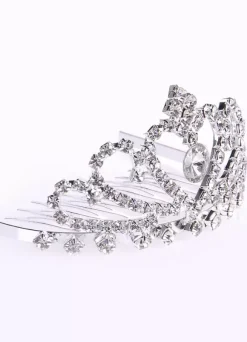 Diadème de fille de fleur strass argentés casque de reconstitution historique pour tout-petits