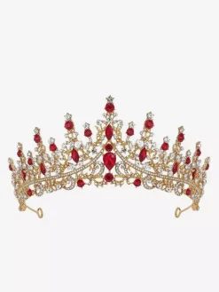 Diadèmes en alliage pour femmes style reine/princesse ornés de cristaux et de pierres synthétiques style vintage