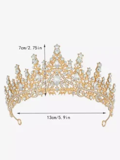 Diadèmes en alliage pour femmes style reine/princesse ornés de cristaux et de pierres synthétiques style vintage