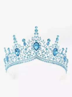 Diadèmes rouges pour femmes ornés de pierres synthétiques style reine/princesse. Accessoire idéal pour les soirées masquées royales.