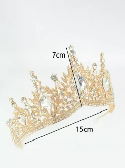 Diadèmes rouges pour femmes ornés de pierres synthétiques style reine/princesse. Accessoire idéal pour les soirées masquées royales.