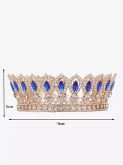 Diadèmes victoriens en alliage couronnes en cristal et pierres synthétiques accessoires de tête pour femmes