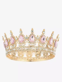 Diadèmes victoriens en alliage couronnes en cristal et pierres synthétiques accessoires de tête pour femmes