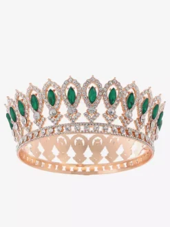 Diadèmes victoriens en alliage couronnes en cristal et pierres synthétiques accessoires de tête pour femmes
