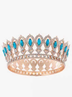 Diadèmes victoriens en alliage couronnes en cristal et pierres synthétiques accessoires de tête pour femmes