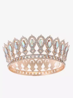 Diadèmes victoriens en alliage couronnes en cristal et pierres synthétiques accessoires de tête pour femmes