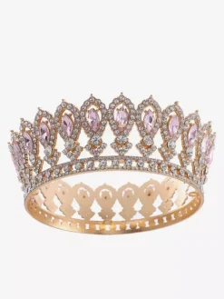 Diadèmes victoriens en alliage couronnes en cristal et pierres synthétiques accessoires de tête pour femmes