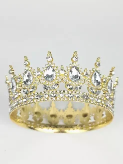 Diadèmes victoriens en alliage couronnes en cristal et pierres synthétiques accessoires de tête pour femmes