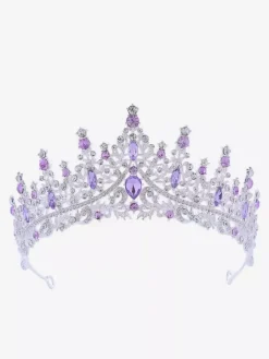 Diadèmes vintage pour femmes couronnes en alliage strass et pierres synthétiques style rétro