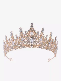 Diadèmes vintage pour femmes couronnes en alliage strass et pierres synthétiques style rétro