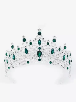 Diadèmes vintage pour femmes couronnes en alliage strass et pierres synthétiques style rétro
