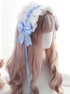 Douce Lolita Coiffure Lacet Avec Noeuds Lolita Déguisements Halloween