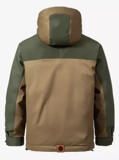 Doudoune à capuche pour homme veste décontractée à double fermeture éclair et blocs de couleurs veste chaude