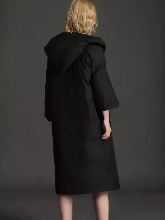 Doudoune longue en duvet de canard à manches 3/4 pour femme vêtement d'extérieur d'hiver 2026