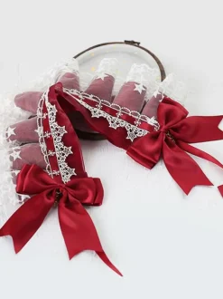 Doux Lolita Coiffe Dentelle Bows Bandeau Couvre-chef Déguisements Halloween
