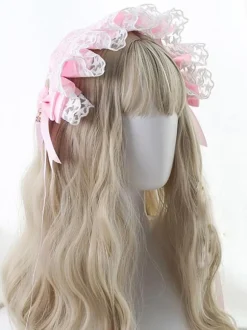 Doux Lolita Coiffe Dentelle Bows Bandeau Couvre-chef Déguisements Halloween