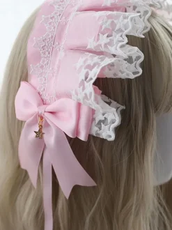 Doux Lolita Coiffe Dentelle Bows Bandeau Couvre-chef Déguisements Halloween