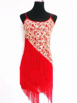 Eblouissant costume de danse latine en lycra elasthanne color-block Robe Déguisements Halloween