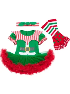 Enfant Tulle Rouge À Volants Bébé Robe De Patineur Coton Costume De Noël Déguisement Noël Cadeau Enfant