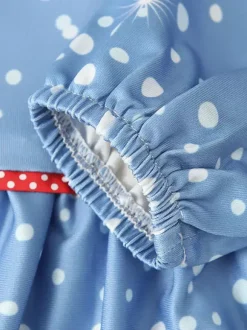 Enfant Robe De Noël Père Noël Imprimé Bleu Clair Ciel Robe Costumes Déguisements Noël Cadeau Enfant
