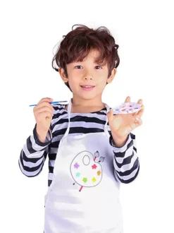 Enfants Cosplay Costumes Peintre Costume Blanc Top Tablier Chapeau Ensemble 3 Pièces Costume d'Halloween