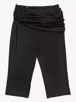 Ensemble 2 pièces : haut court dos nu à découpes torsadées et pantalon capri froncé