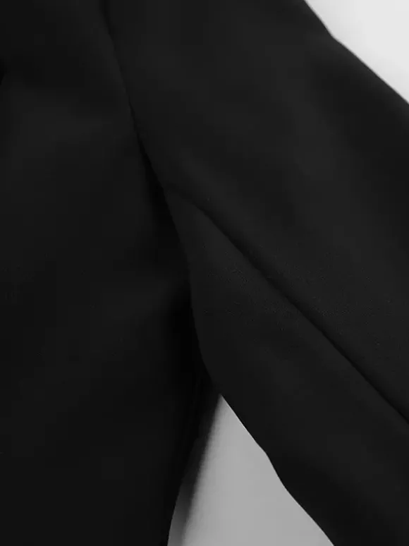 Ensemble blazer sablier pour femme - Tailleur péplum noir style vintage avec mini-jupe - Tenue de travail printemps 2026