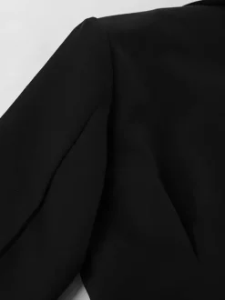 Ensemble blazer sablier pour femme - Tailleur péplum noir style vintage avec mini-jupe - Tenue de travail printemps 2026