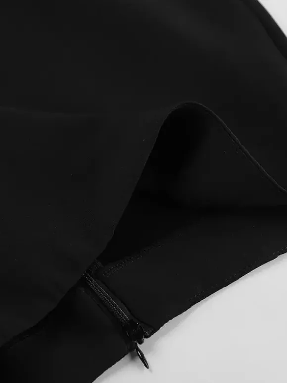 Ensemble blazer sablier pour femme - Tailleur péplum noir style vintage avec mini-jupe - Tenue de travail printemps 2026