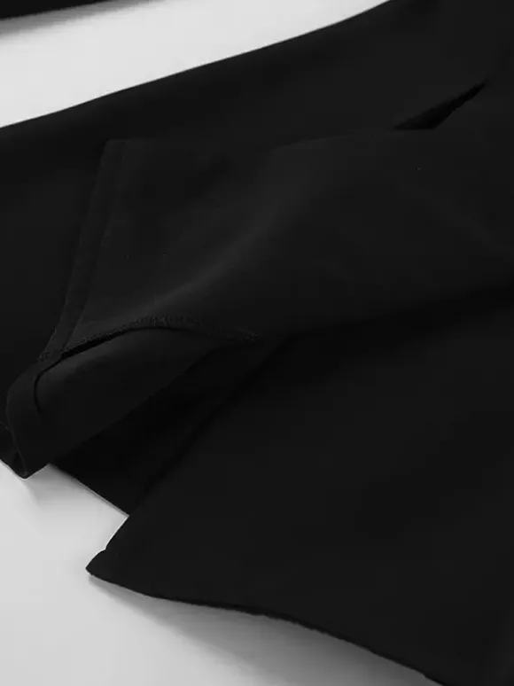 Ensemble blazer sablier pour femme - Tailleur péplum noir style vintage avec mini-jupe - Tenue de travail printemps 2026