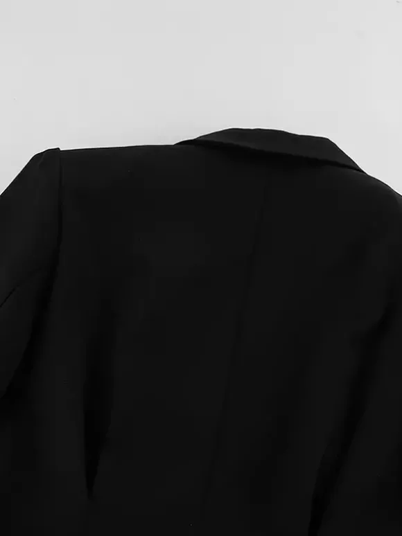 Ensemble blazer sablier pour femme - Tailleur péplum noir style vintage avec mini-jupe - Tenue de travail printemps 2026