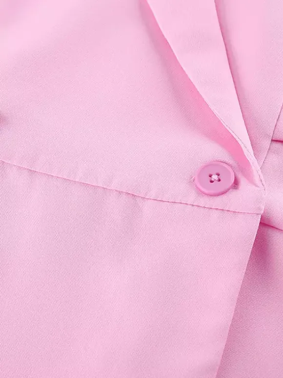 Ensemble blazer sans manches pour femme style business casual - Rose chic croisé coupe cintrée - Tenue de travail été 2026