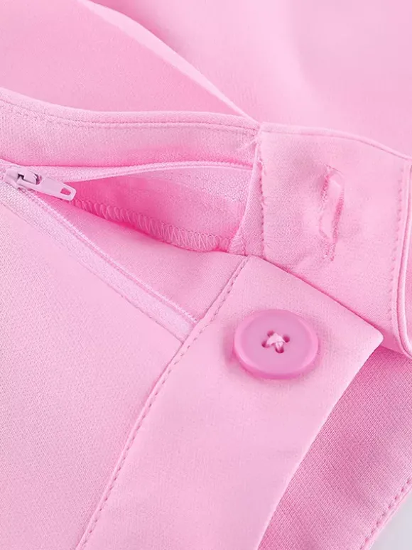 Ensemble blazer sans manches pour femme style business casual - Rose chic croisé coupe cintrée - Tenue de travail été 2026