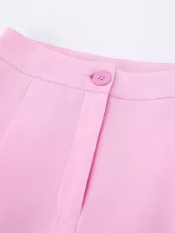 Ensemble blazer sans manches pour femme style business casual - Rose chic croisé coupe cintrée - Tenue de travail été 2026