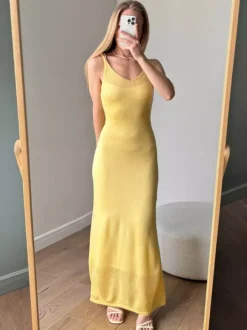 Ensemble coordonné 3 pièces en maille : robe maxi cardigan long et robe nuisette pour femme (collection 2026)
