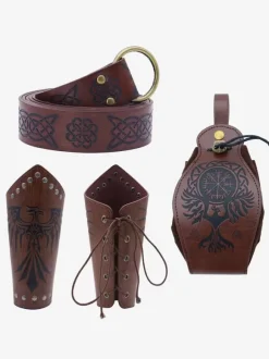Ensemble D'accessoires De Costume Steampunk Marron Foncé Pour Hommes