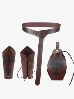 Ensemble D'accessoires De Costume Steampunk Marron Foncé Pour Hommes