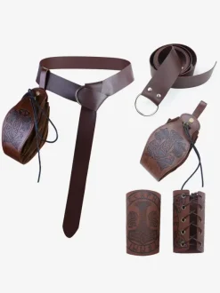 Ensemble D'accessoires De Costume Steampunk Marron Foncé Pour Hommes