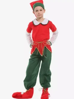 Ensemble De 5 Pièces Enfants Avec Pantalon De Costume Elfe De Noël Déguisements