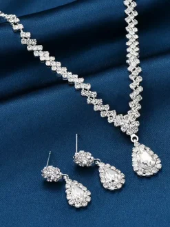 Ensemble de bijoux de mariage à la mode en métal Chic zircone cubique