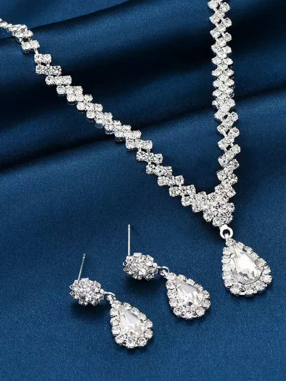 Ensemble de bijoux de mariage à la mode en métal Chic zircone cubique