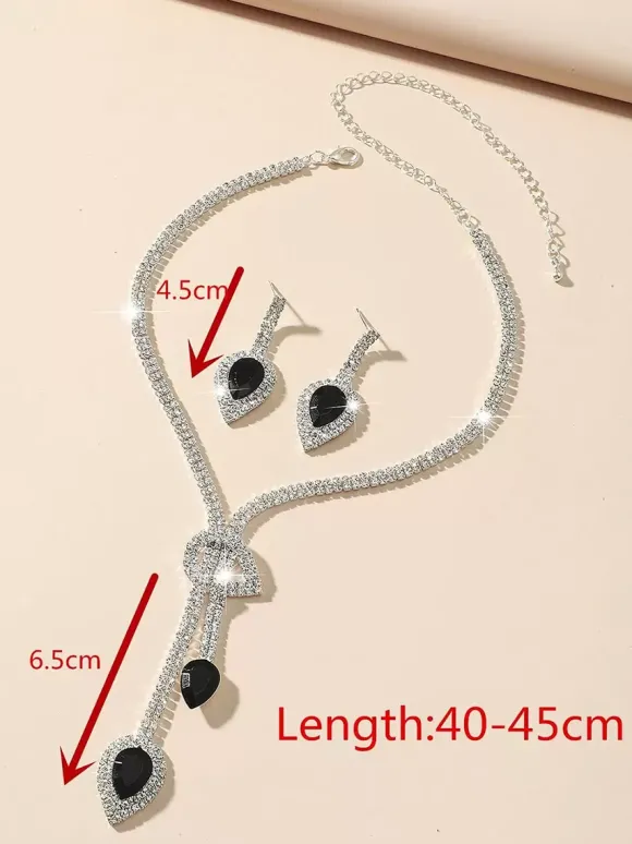 Ensemble de bijoux de mariage pour la mariée magnifique zircone cubique percé en métal