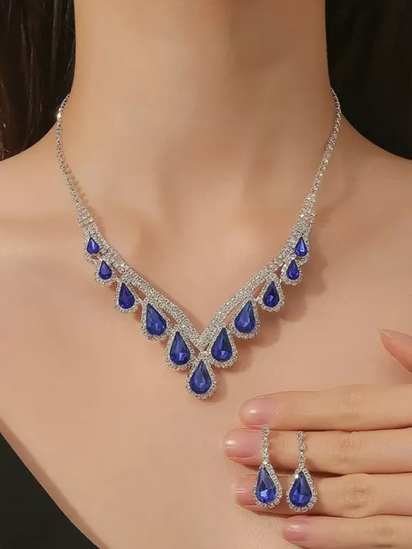 Ensemble de bijoux pour mariage beau métal zircone cubique