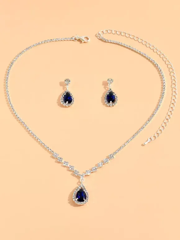 Ensemble de bijoux pour mariée avec superbe diamant en métal